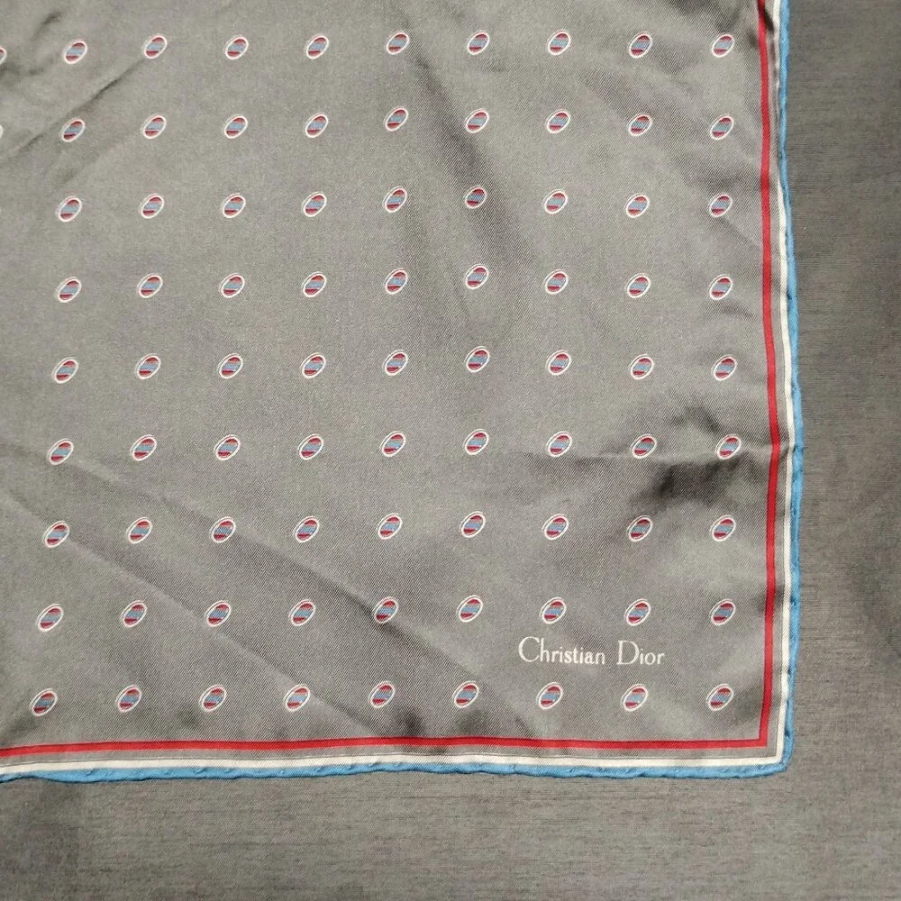 ❤️2 CHRISTIAN DIOR Pocket Square Bandana Luxurious Silk Scarf